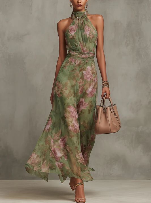 Aria - Robe longue botanique à l'élégance naturelle
