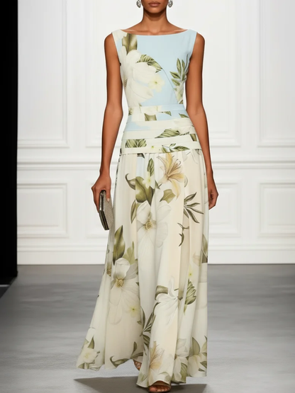 Catalina - Robe longue florale à volants