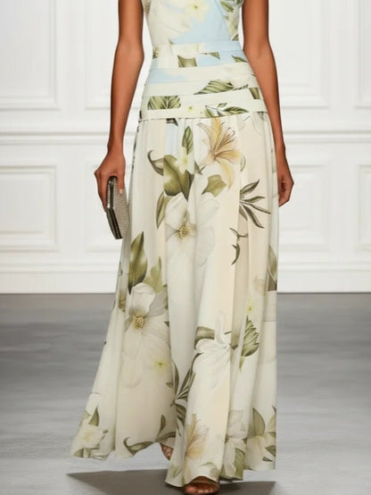 Catalina - Robe longue florale à volants