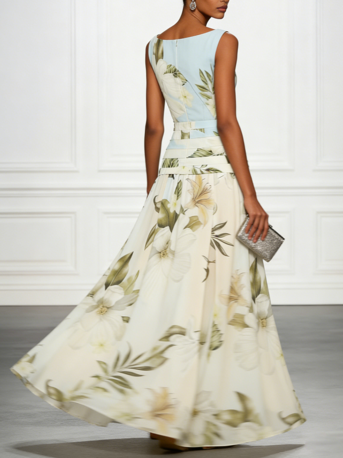 Catalina - Robe longue florale à volants