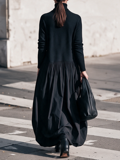 Ophélie - Robe Longue à Col Montant